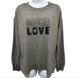 C&C CALIFORNIA Gray MORE LOVE Long Sleeve T-shirt Size L